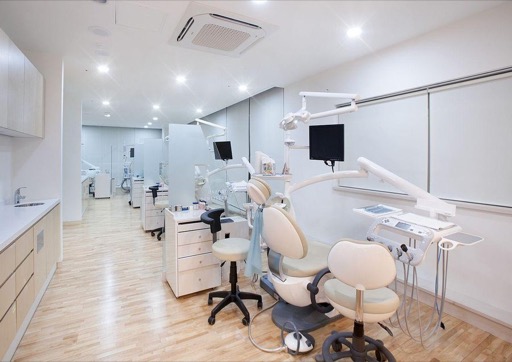 Dental clinic room prepared for implant consultation