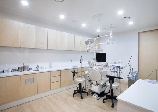 Dental clinic room prepared for implant consultation